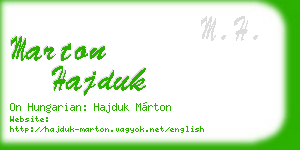 marton hajduk business card