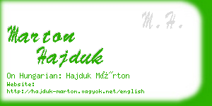 marton hajduk business card